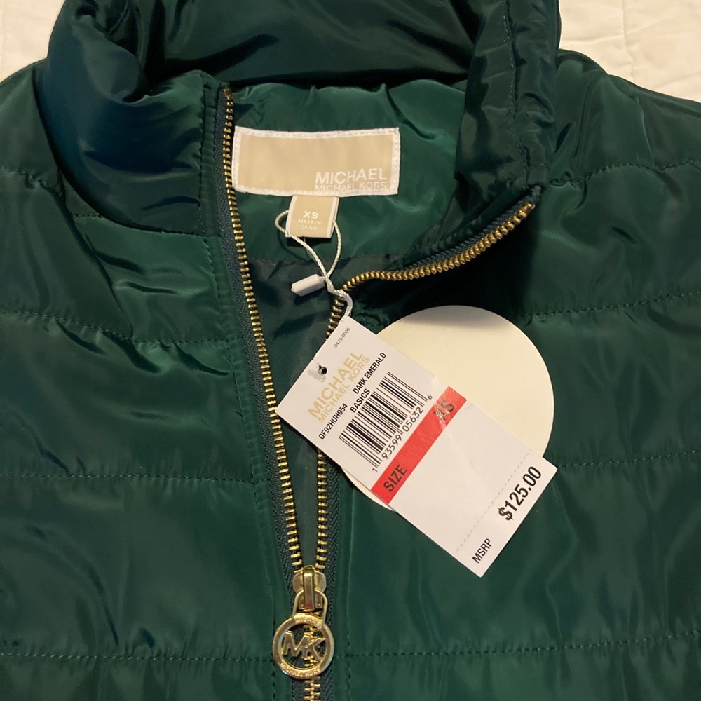 Michael Kor hunter green vest with pockets.  NWT